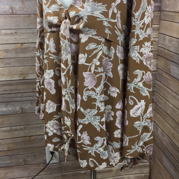 Flynn Skye Floral Front Tie Long Sleeve Mini Dress - Picture 8 of 8